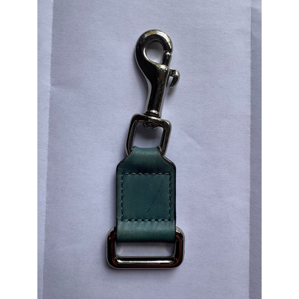 Coach Leather Tab Dog Leash Clip Keychain Accessory Teal